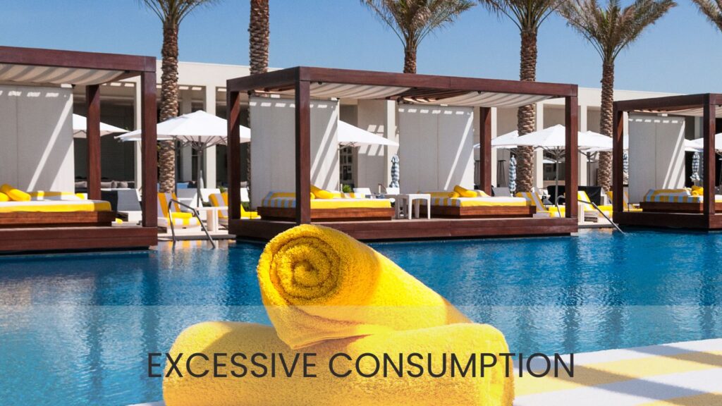 Bight Yellow Towels, Pool and Cabana in the Background