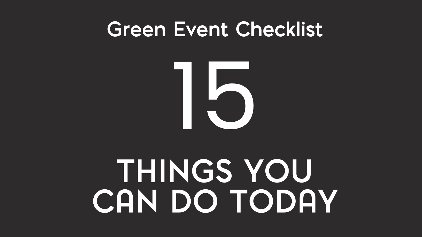 MeetGreen Green Event Checklist