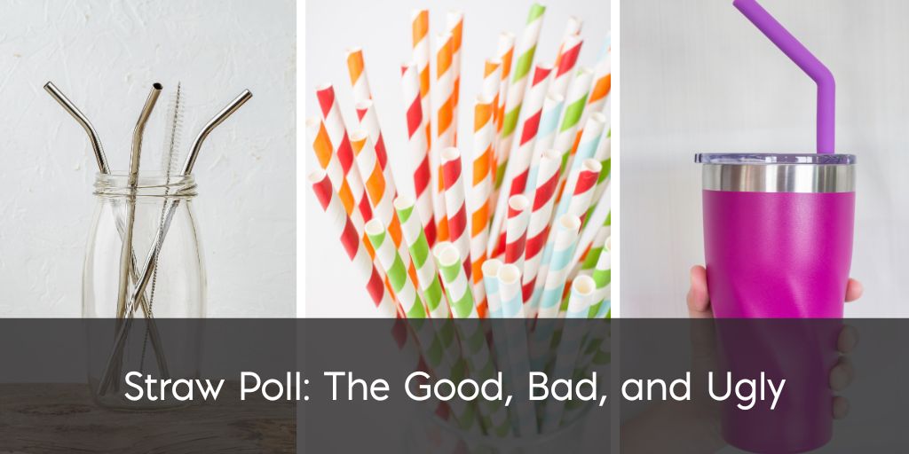 Three columns displaying reusable straw photos in each column